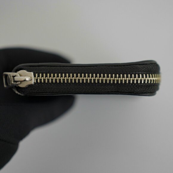 COACH Signature Canvas & Leather Zip-Around Long Wallet - Smoke Black - Used - Picture 6 of 12